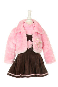 Dress with pink jacket