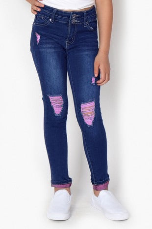 Blue Denim pants w/ color thread