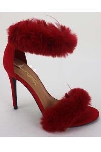 Fur fashion heels