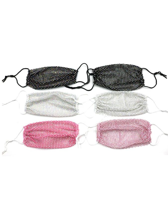 Rhinestone mesh mask