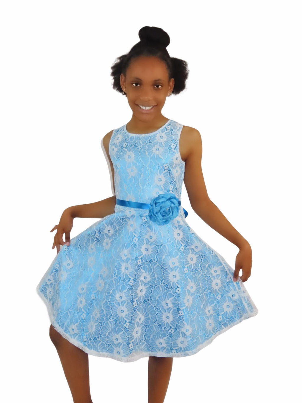 Girls lace dress turquoise