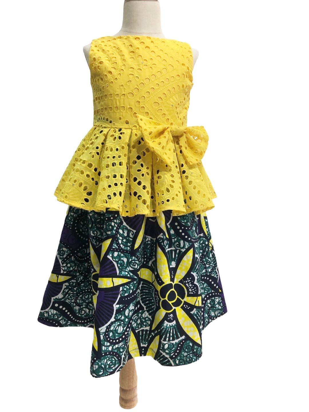 Lace wax print dress
