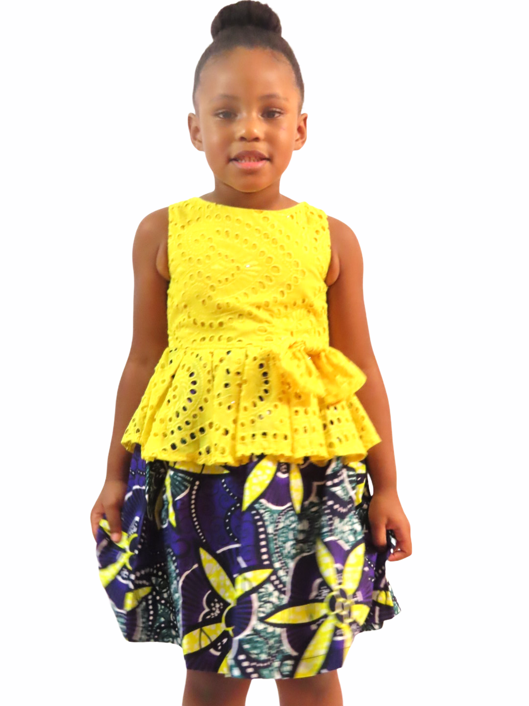 Lace wax print dress