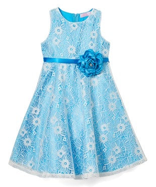 Girls lace dress turquoise