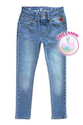 Blue wash denim jeans